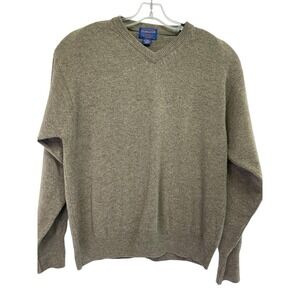 Pendleton 100% Lambswool Brown V-Neck Sweater (N4) EUC